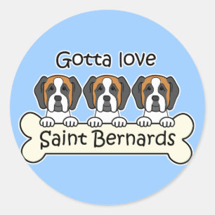 Sticker Rond Trois Saint Bernards