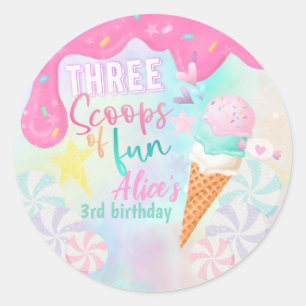 Sticker Rond Trois Scoops de Fun