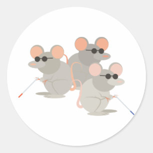 Sticker Rond Trois souris aveugles