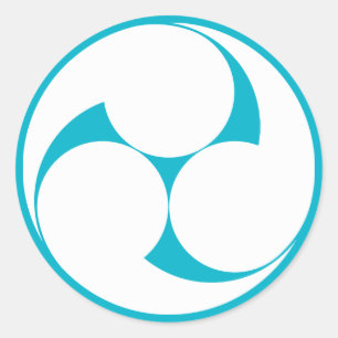 Sticker Rond Trois tourbillons dans le sens des aiguilles d'une