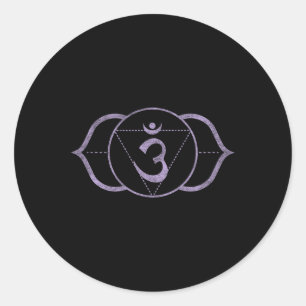 Sticker Rond Troisième Œil Chakra Ajna – Méditation de Yoga Kun