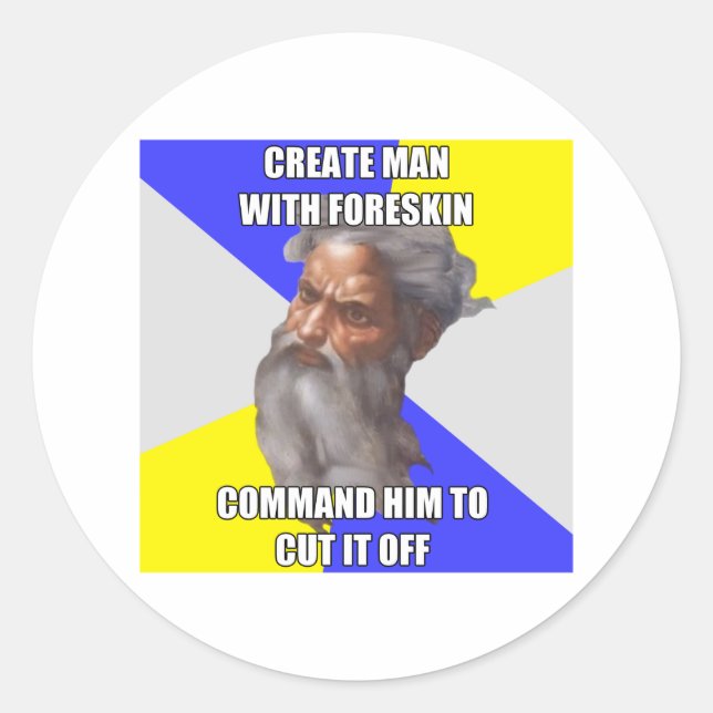 Sticker Rond Troll God Foreskin (Devant)