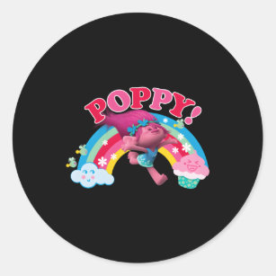Sticker Rond Trolls Poppy