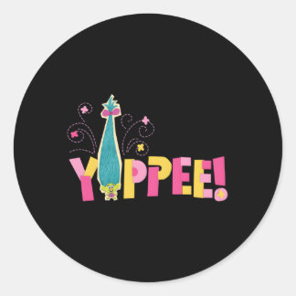 Sticker Rond Trolls Yippe Smidge