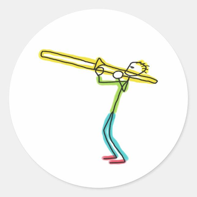 Sticker Rond Trombone Stickman (Devant)