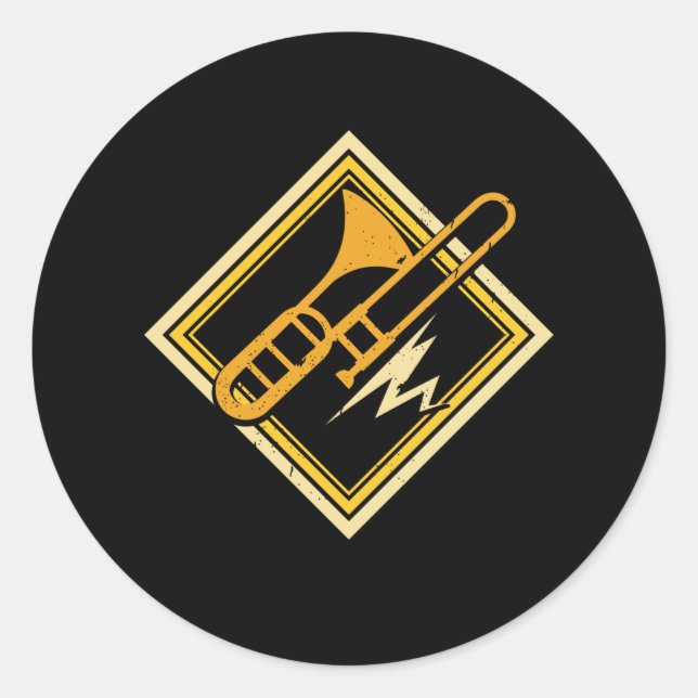 Sticker Rond Trombone Vintage (Devant)