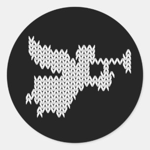 Sticker Rond Trompette laide d'ange de chandail de Noël