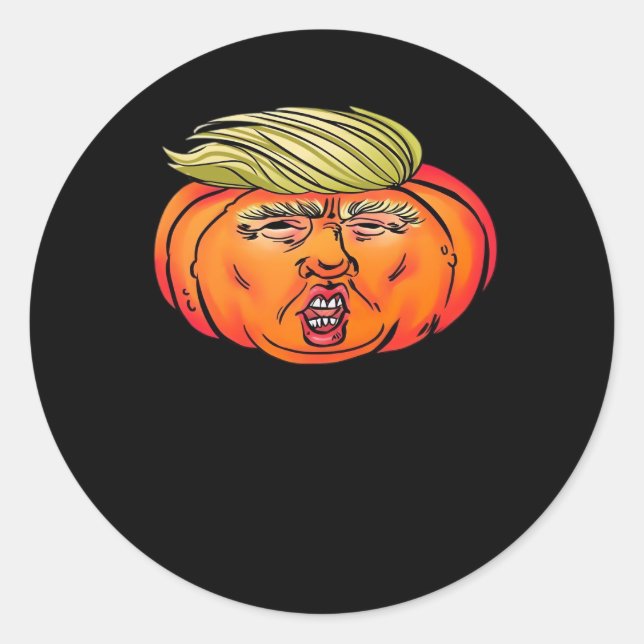Sticker Rond Trompette Ou Trahison Anti Halloween Citrouille Tr (Devant)