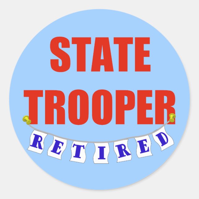 STICKER ROND TROOPER DE L'ÉTAT RETRAITÉ (Devant)