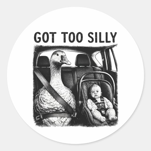 Sticker Rond Trop bête Canard Siège Auto Bébé Siège Auto Drôle  (Devant)