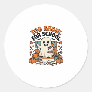 Sticker Rond Trop de fantôme pour l'école Vintage professeur fa