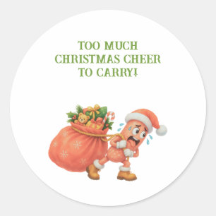 Sticker Rond Trop de joie de Noël à porter ! Salami