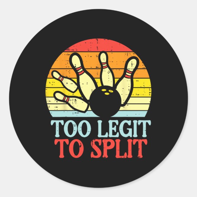 Sticker Rond Trop Léger Pour Diviser L'Équipe De Bowling Retro  (Devant)