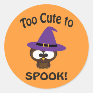 Sticker Rond Trop mignon pour parler ! Chouette