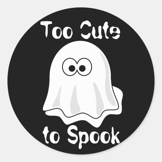 Sticker Rond "Trop mignon pour parler !" Halloween Ghost (Devant)
