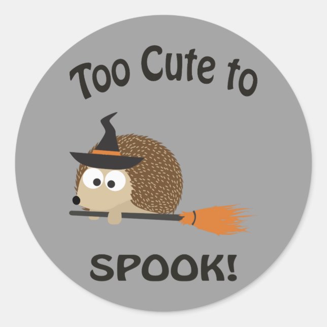 Sticker Rond Trop Mignonne Pour Parler ! Hedgehog Witch (Devant)