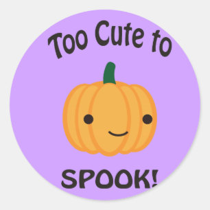 Sticker Rond Trop Mignonne Pour Parler ! Petit Citrouille