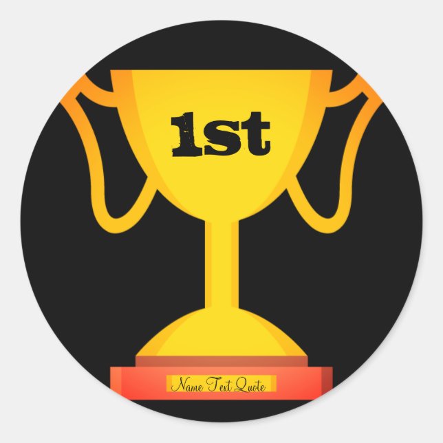 Sticker Rond Trophée de texte modèle Emoji (Devant)