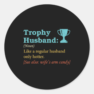 Sticker Rond Trophée Mari Humoristique Définition Mari