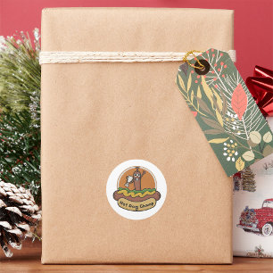 Sticker Rond Trophée Wiener Champ de Hot Dog Mignon Foodie