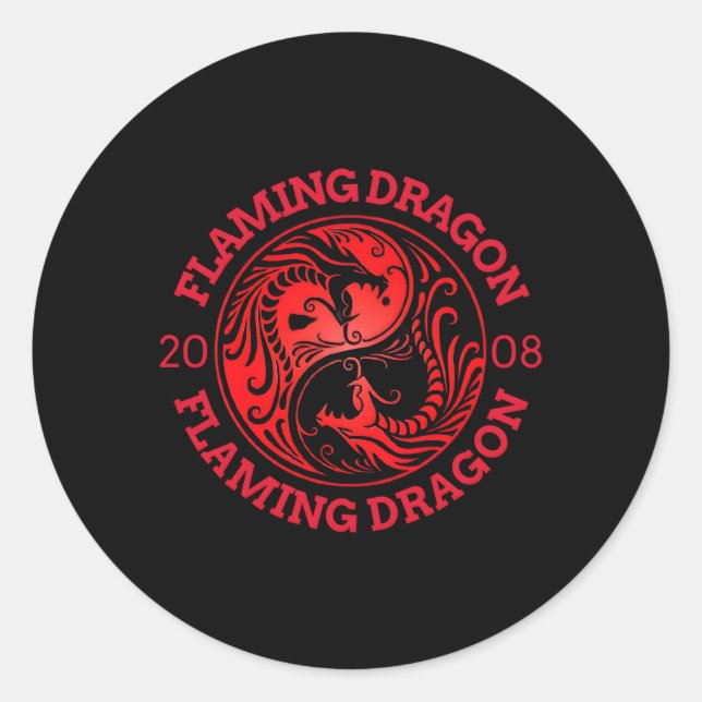 Sticker Rond Tropic Thunder Movie Flaming Dragon Movie S Films (Devant)