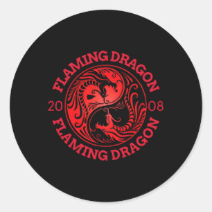 Sticker Rond Tropic Thunder Movie Flaming Dragon Movie S Films