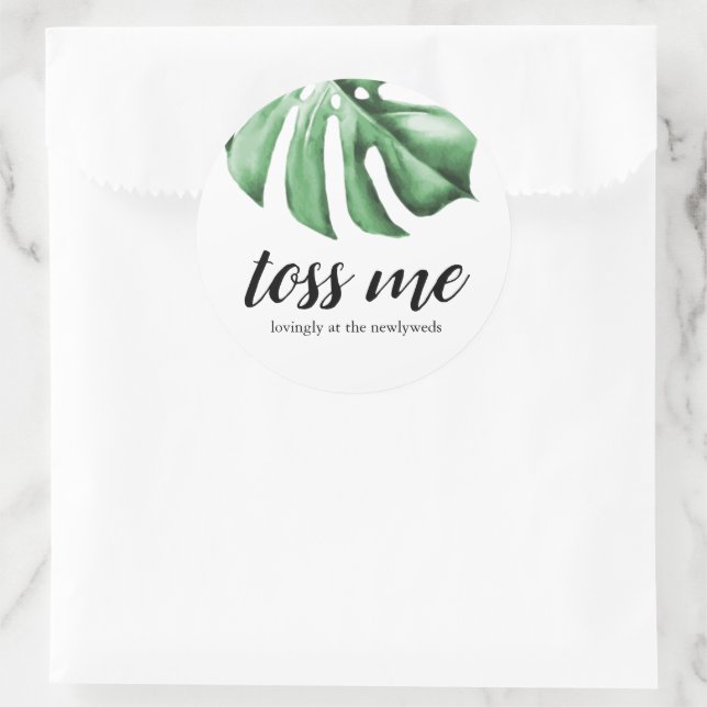 Sticker Rond Tropical Palm Greenery Me Jetez D'Adorables Nouvea (Sac)