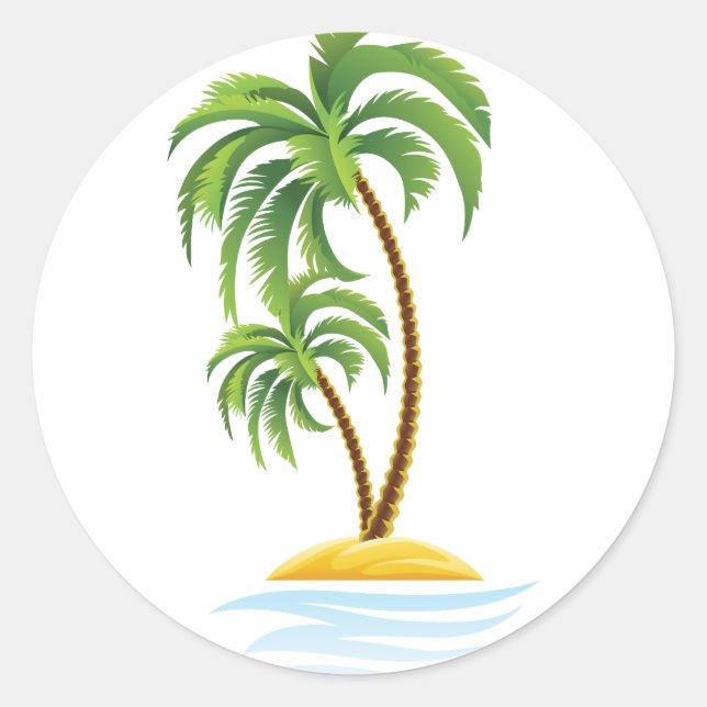 Sticker Rond Tropiques personnalisables (Devant)