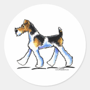 Sticker Rond Trot de Wire Fox