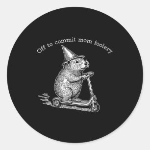 Sticker Rond Trottinette de la marmotte pour faire des bêtises