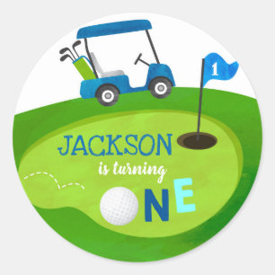 Sticker Rond Trou De Golf En Un Anniversaire Fête Favoriser St