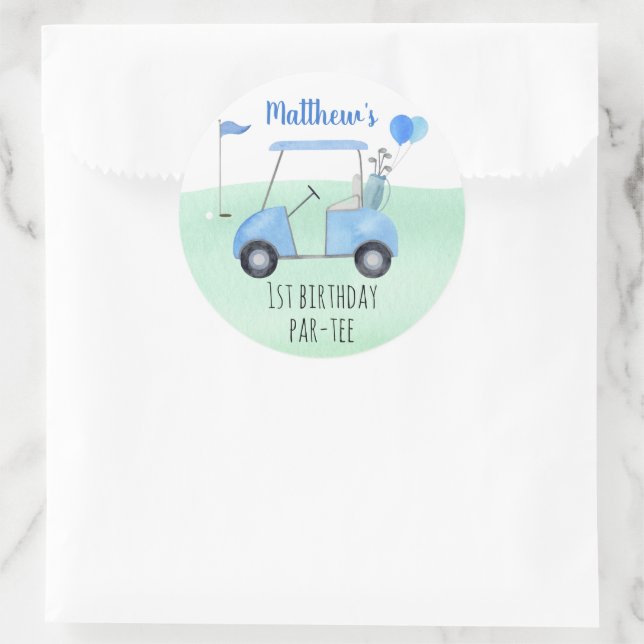 Sticker Rond Trou En Un Golf Premier Anniversaire (Sac)