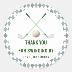 Sticker Rond Trou moderne en un par golf Anniversaire