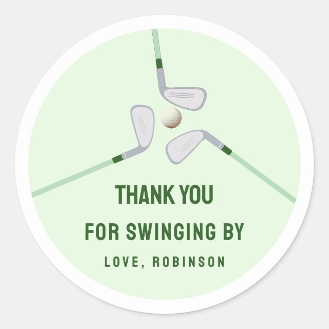 Sticker Rond Trou moderne en un par golf Anniversaire (Devant)