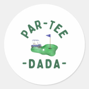 Sticker Rond Trou Par Tee Dada Dans Un Parent De Golf Qui Corre
