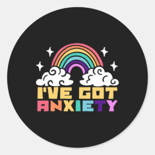 Sticker Rond Trouble de santé mentale - J'ai de l'anxiété