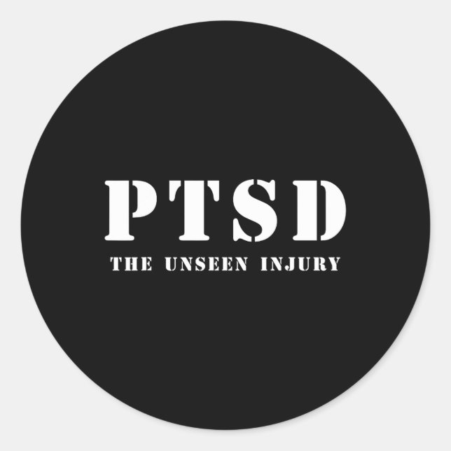 Sticker Rond Trouble De Stress Post-Traumatique Du Ptsd - 22 Pt (Devant)
