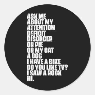 Sticker Rond Trouble du déficit Dyslexie Aspergers spectre