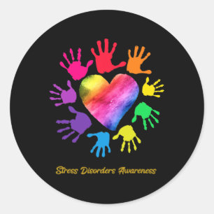 Sticker Rond Troubles du stress Sensibilisation Mains Troubles
