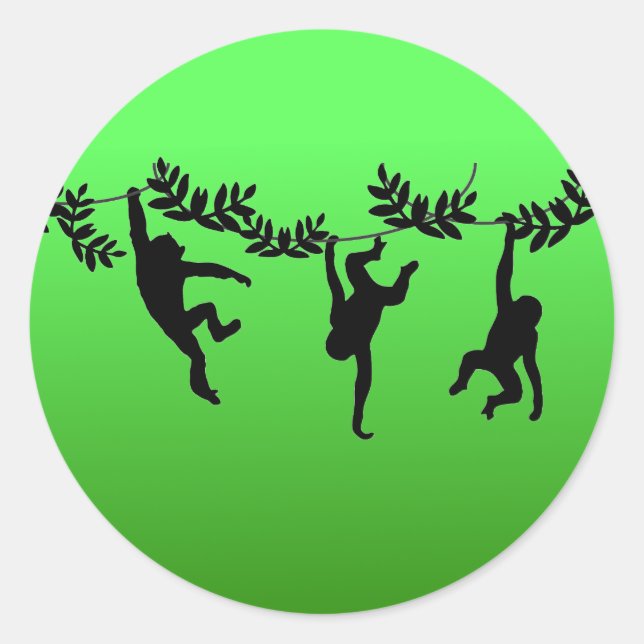 Sticker Rond Troupe de singe (Devant)