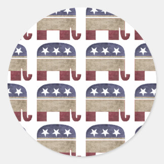 Sticker Rond Troupeau d'éléphants Républicain GOP