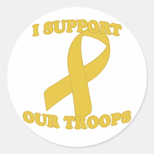 Sticker Rond Troupes de support jaunes (Devant)