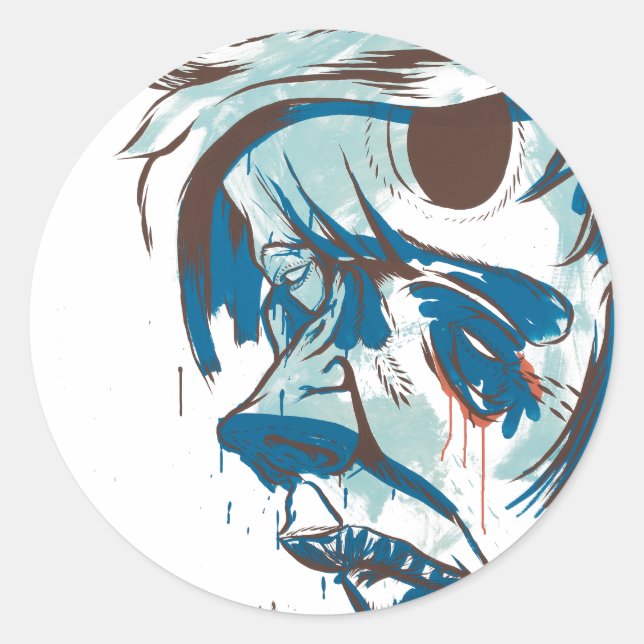 Sticker Rond Trous Dans Ma Tête (Devant)