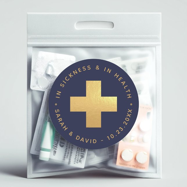 Sticker Rond Trousse de guérison de la gueule de bois Navy & Go (Créateur téléchargé)