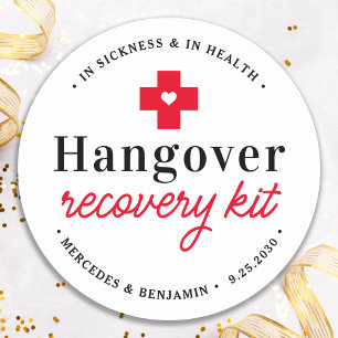 Sticker Rond Trousse de récupération Hangover Favoriser mariage