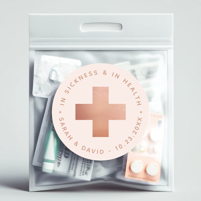 Sticker Rond Trousse de secours Rose Gold Cross Anti-gueule de  (Créateur téléchargé)