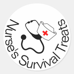 Sticker Rond Trousse de survie infirmière Happy Nurse week auto