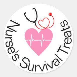Sticker Rond Trousse de survie infirmière Happy Nurse week auto