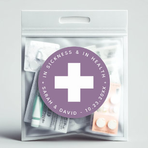 Sticker Rond Trousse d'urgence Dusty Purple en maladie et en sa