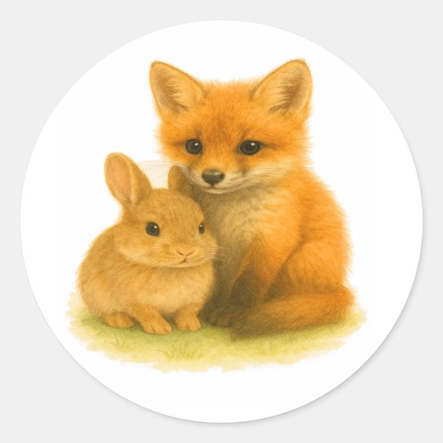 Sticker Rond Trousse Fox & Buddy Buddies (Devant)